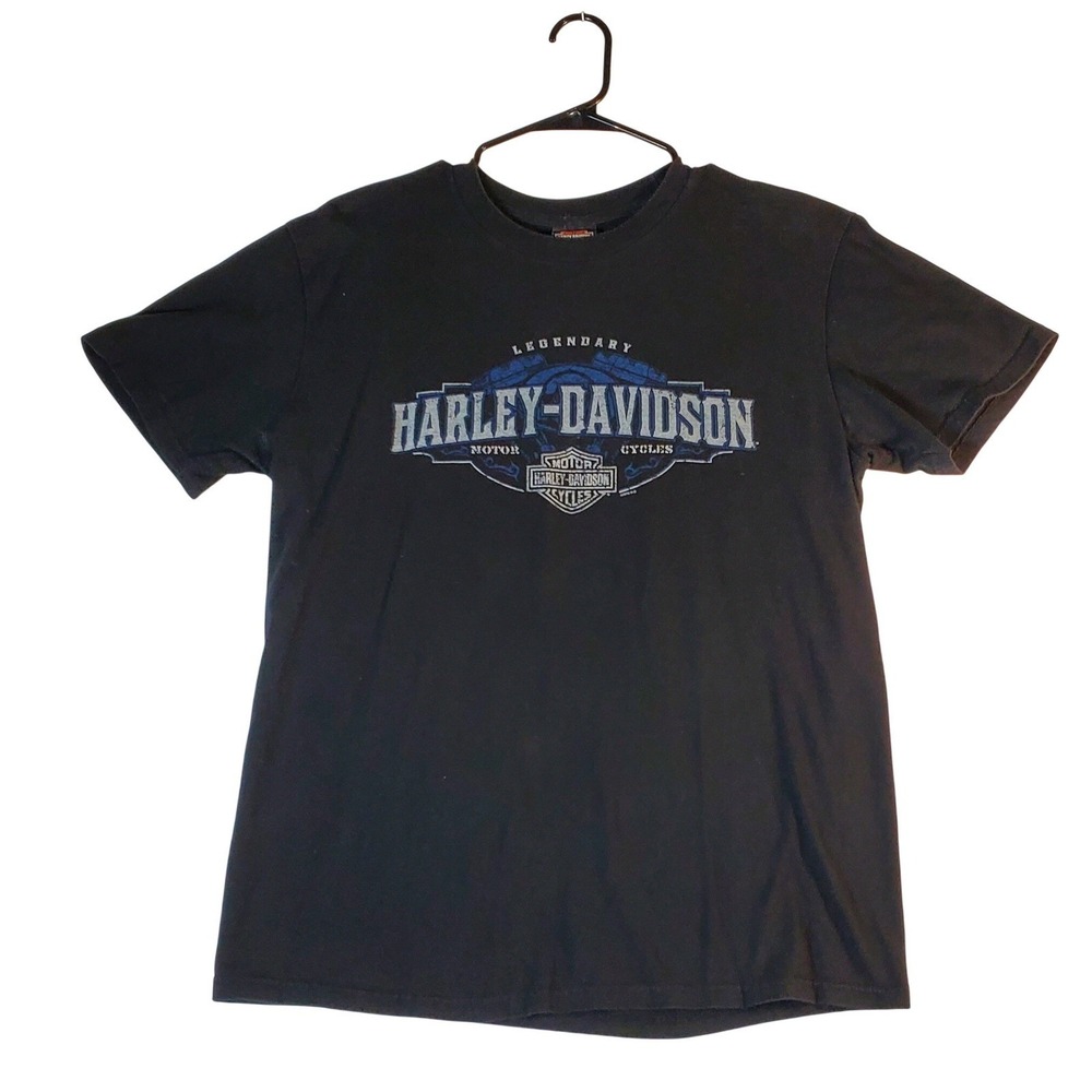 Harley Davidson Reno Nevada Map Graphic T Shirt Mens Large Black Cotton - Picture 1 of 7